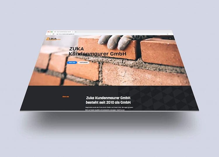 ZUKA-GMBH.CH - Uebfaqe për kompani ndërtimi në Zvicërr